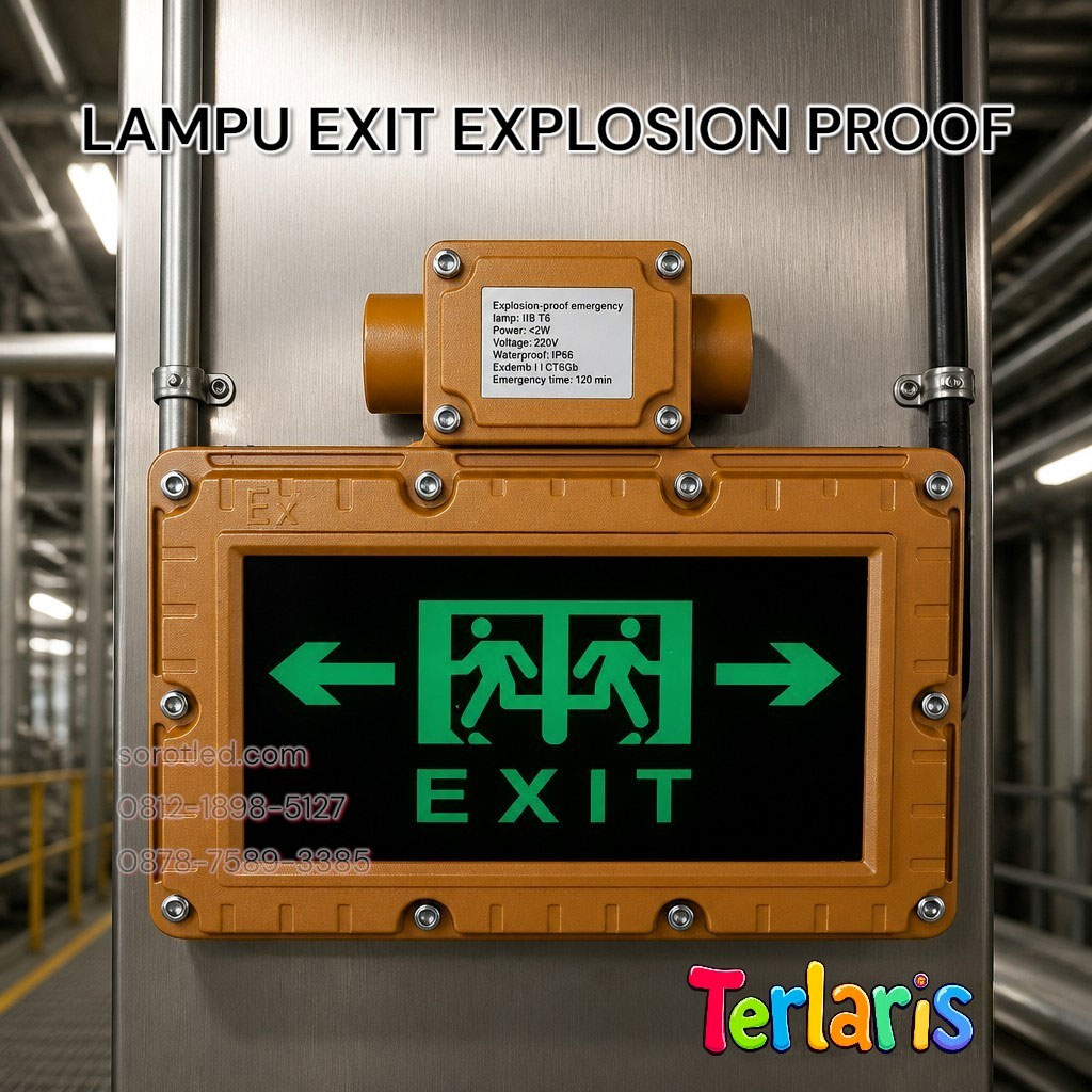 lampu exit explosion proof led 3w