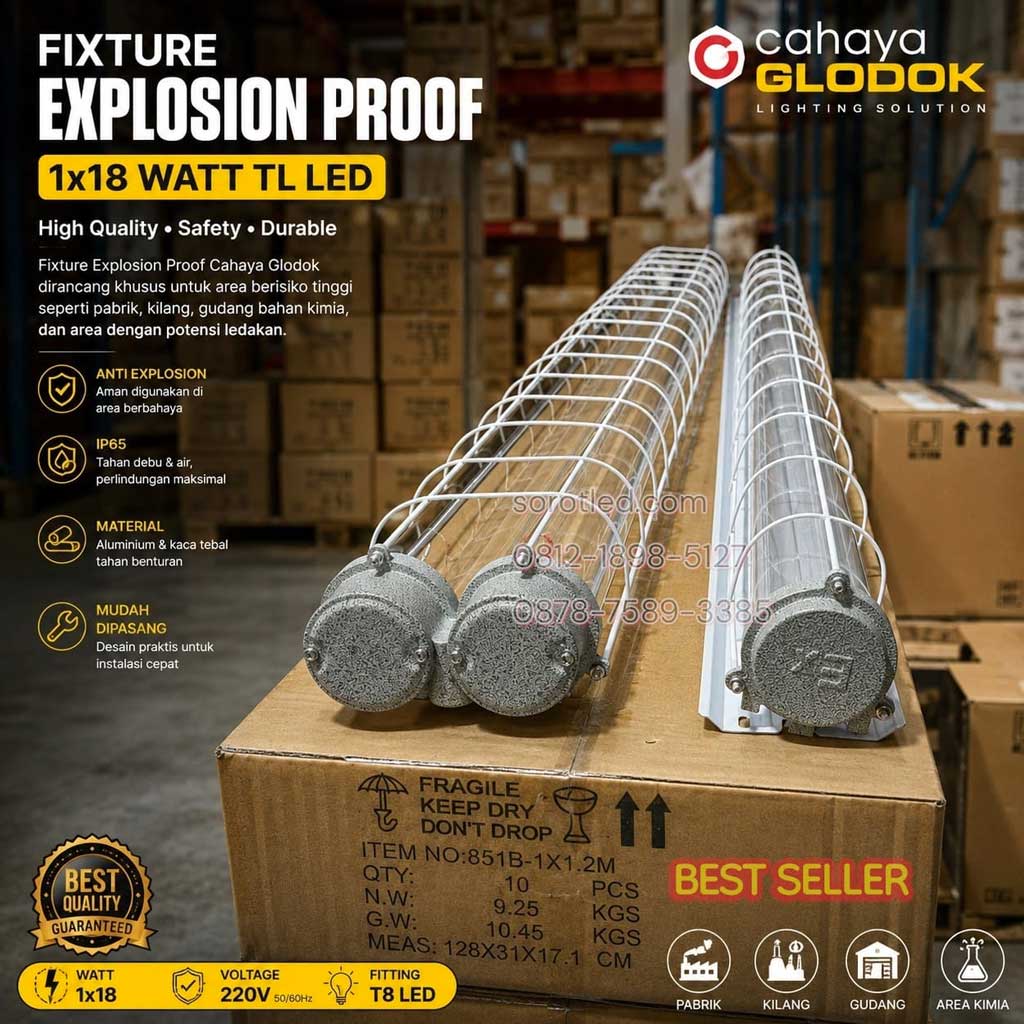 lampu explosion proof 1x18w tl led