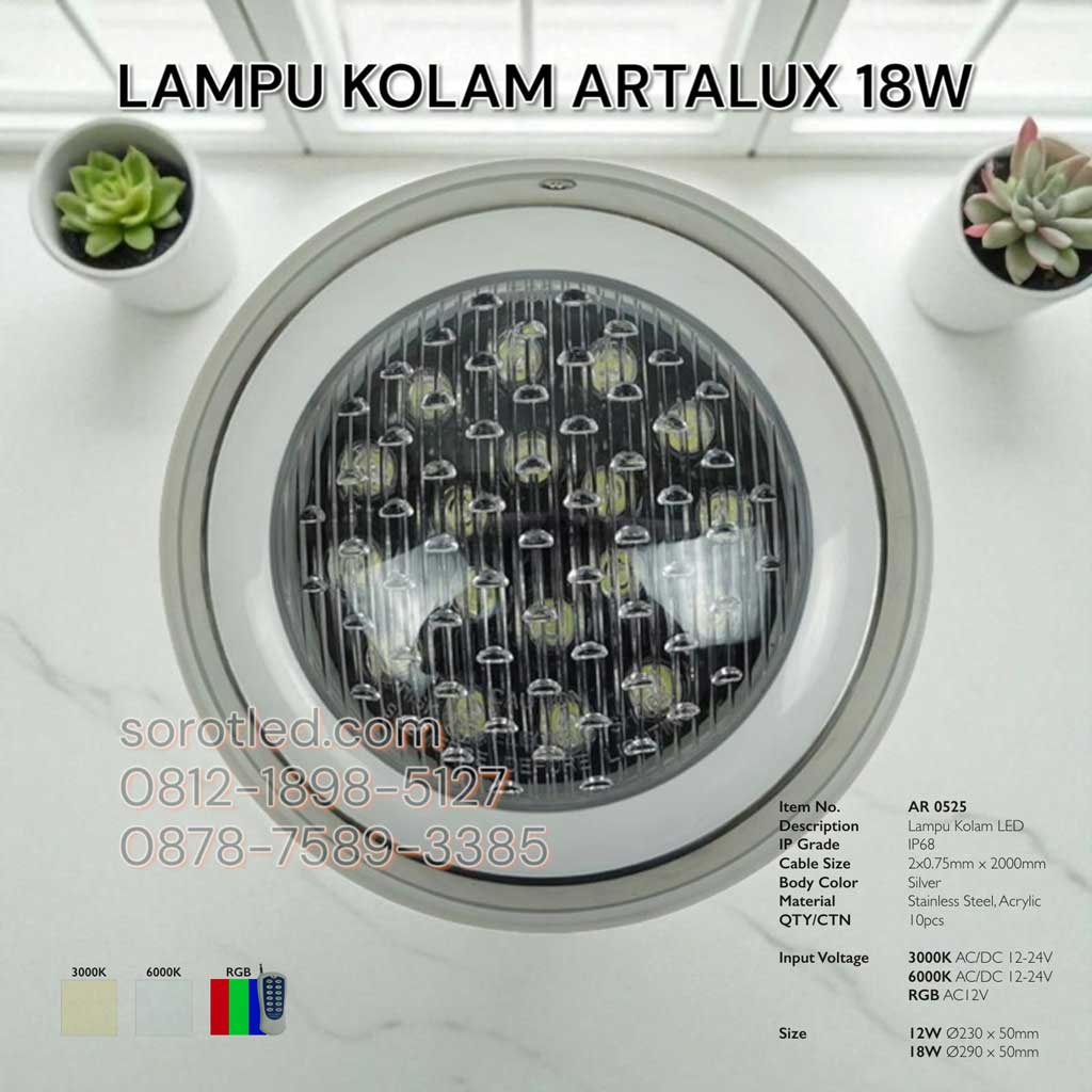 lampu kolam artalux 18w