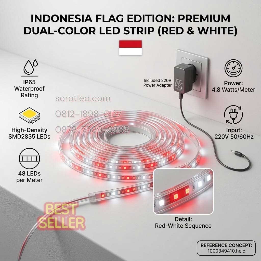 lampu led merah putih 17agt an