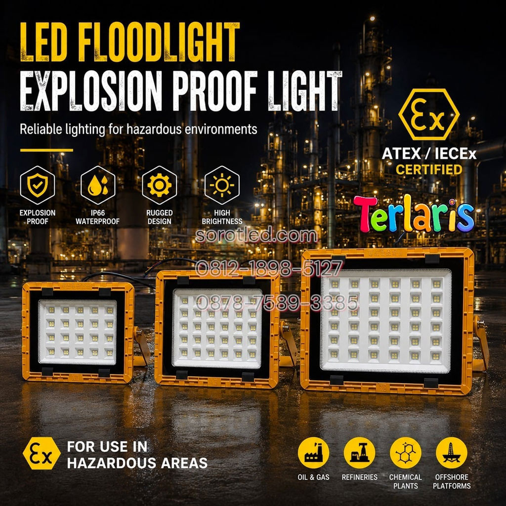 lampu sorot explosion proof led 100w