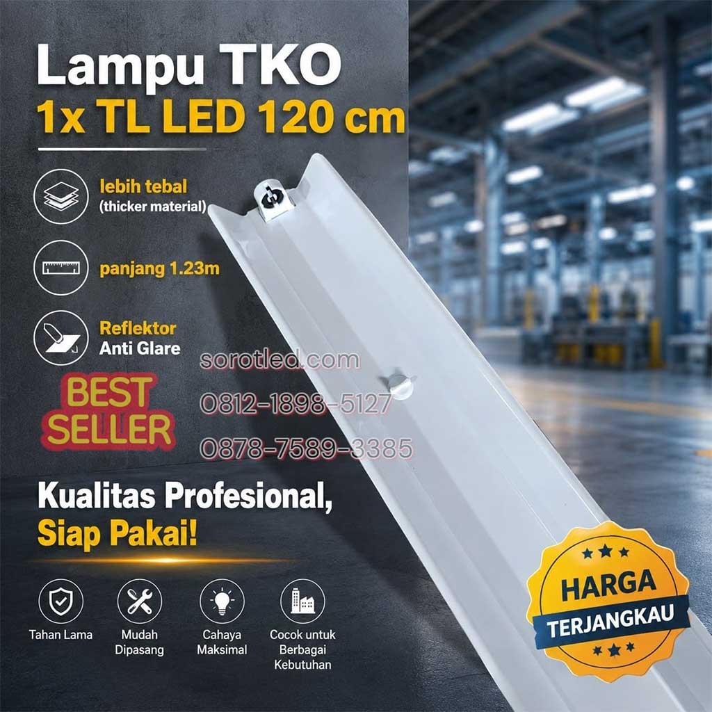 lampu tko 1x18w tl led 120 cm