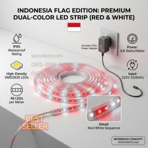 lampu led merah putih 17agt an